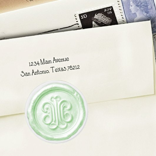 Faux Wax Seal Deep Impression Mint Green ラウンドシール