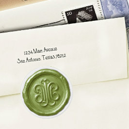 Faux Wax Seal Deep Impression Olive Green ラウンドシール