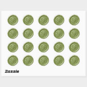 Faux Wax Seal Deep Impression Olive Green ラウンドシール (シート)