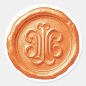 Faux Wax Seal Deep Impression Orange ラウンドシール (正面)
