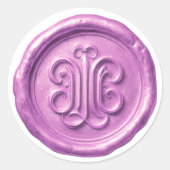 Faux Wax Seal Deep Impression Orchid Purple ラウンドシール (正面)