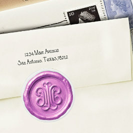 Faux Wax Seal Deep Impression Orchid Purple ラウンドシール