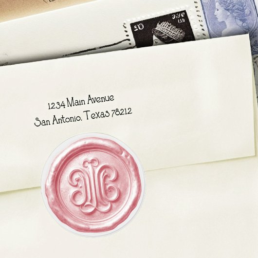 Faux Wax Seal Deep Impression Pink ラウンドシール