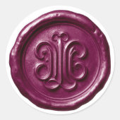 Faux Wax Seal Deep Impression Plum ラウンドシール (正面)