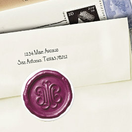 Faux Wax Seal Deep Impression Plum ラウンドシール