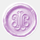 Faux Wax Seal Deep Impression Purple ラウンドシール (正面)