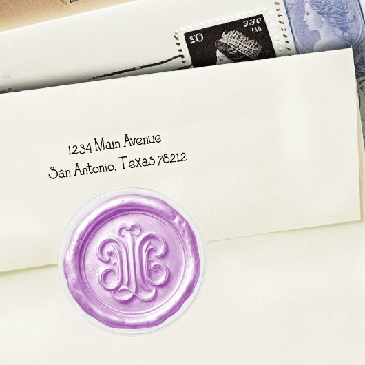Faux Wax Seal Deep Impression Purple ラウンドシール