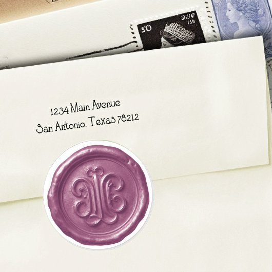 Faux Wax Seal Deep Impression Purple ラウンドシール