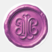 Faux Wax Seal Deep Impression Purple ラウンドシール (正面)