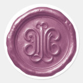 Faux Wax Seal Deep Impression Purple ラウンドシール (正面)