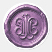 Faux Wax Seal Deep Impression Purple 2 ラウンドシール (正面)