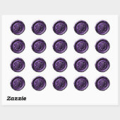 Faux Wax Seal Deep Impression Purple 3 ラウンドシール (シート)