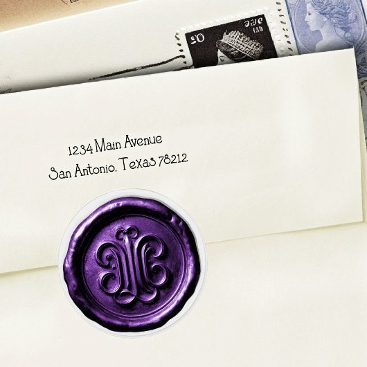 Faux Wax Seal Deep Impression Purple 3 ラウンドシール