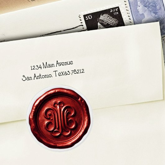 Faux Wax Seal Deep Impression Red ラウンドシール