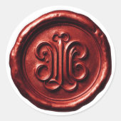 Faux Wax Seal Deep Impression Red ラウンドシール (正面)