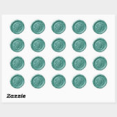 Faux Wax Seal Deep Impression Teal Blue  ラウンドシール (シート)