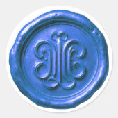Faux Wax Seal Deep Impression True Blue ラウンドシール (正面)