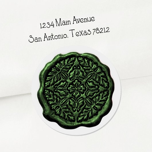 Faux Wax Seal, Emerald ラウンドシール