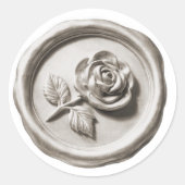 Faux Wax Seal Gray Rose 2 Deep Impression ラウンドシール (正面)