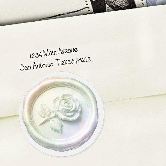 Faux Wax Seal Iridescent Rose 2 Deep Impression ラウンドシール