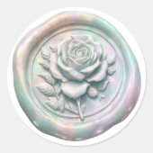 Faux Wax Seal Iridescent Rose Deep Impression ラウンドシール (正面)