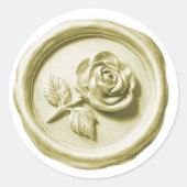 Faux Wax Seal Ivory Rose 2 Deep Impression ラウンドシール (正面)