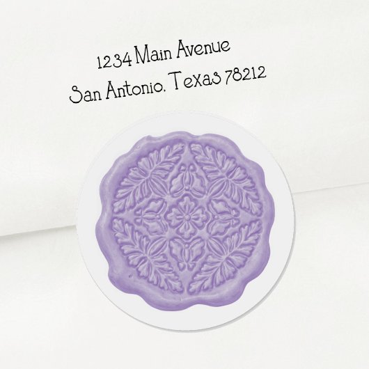 Faux Wax Seal, Lavender  ラウンドシール