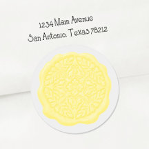 Faux Wax Seal, Lemon Yellow