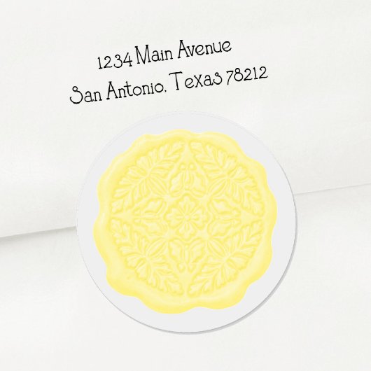 Faux Wax Seal, Lemon Yellow ラウンドシール