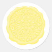 Faux Wax Seal, Lemon Yellow ラウンドシール (正面)