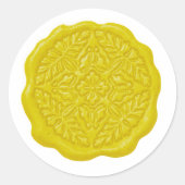 Faux Wax Seal, Lemony Yellow ラウンドシール (正面)