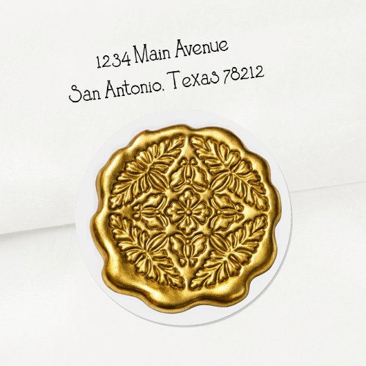 Faux Wax Seal, Light Gold ラウンドシール