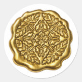 Faux Wax Seal, Light Gold ラウンドシール (正面)