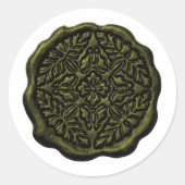 Faux Wax Seal, Olive Green ラウンドシール (正面)