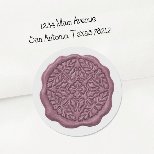 Faux Wax Seal, Orchid Purple ラウンドシール
