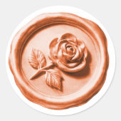 Faux Wax Seal Peach Rose 2 Deep Impression ラウンドシール (正面)