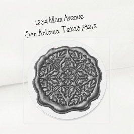 Faux Wax Seal, Pewter Gray ラウンドシール