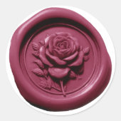Faux Wax Seal Pink 7 Rose Deep Impression ラウンドシール (正面)