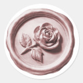 Faux Wax Seal Pink Rose 2 Deep Impression ラウンドシール (正面)