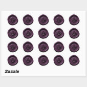 Faux Wax Seal Purple 5 Rose Deep Impression ラウンドシール (シート)