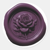 Faux Wax Seal Purple 5 Rose Deep Impression ラウンドシール (正面)