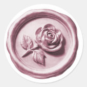 Faux Wax Seal Purple Rose 2 Deep Impression ラウンドシール (正面)