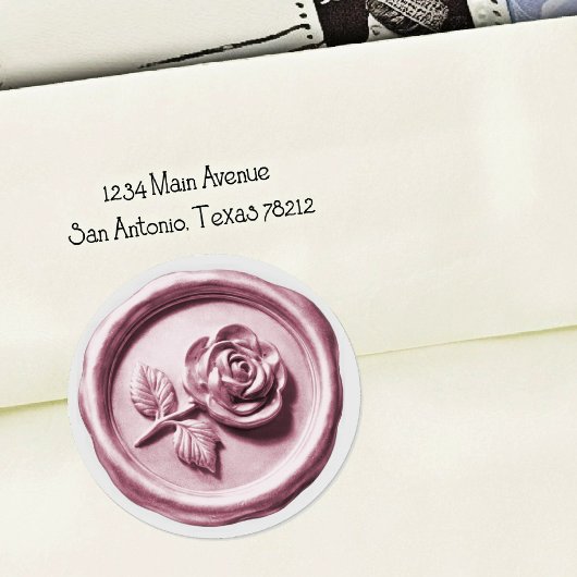 Faux Wax Seal Purple Rose 2 Deep Impression ラウンドシール