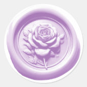Faux Wax Seal Purple Rose Deep Impression ラウンドシール (正面)