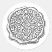 Faux Wax Seal, Silver Metallic ラウンドシール (正面)