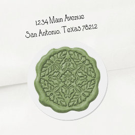 Faux Wax Seal, Soft Green ラウンドシール