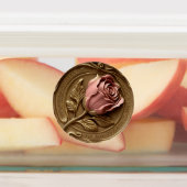 Faux Wax Stamp Envelope Seal Gold Pink Rose Flower ラベル (貼付)
