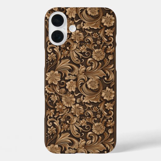 Faux Western wood carving pattern tiled  Case-Mate iPhoneケース (裏面)