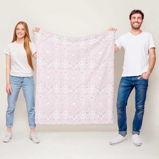 Faux White Lace Fabric Background フリースブランケット (インサイチュ)