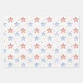 Faux White Wood Starfish Christmas  ラッピングペーパーシート (正面3)